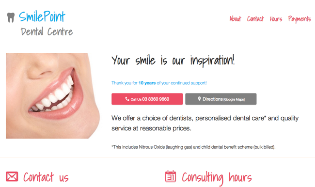 SmilePoint Dental Clinic - Web Design, Graphic Design